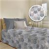 PENSIERI DELICATI Copriletto 220x280 cm, Telo Singolo 100% Cotone Pique, Ideale Come Telo Arredo, Coperta Salva Letto 1 Piazza e Mezza, Fantasia Happycat Grigio, 100% Made in Italy