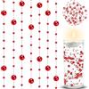 LuyoNova 20 Pezzi Perle rosse Floating Pearls Beads per Candele Galleggianti Perle Galleggiant per Vaso,Riempitivo per Bottiglie D'Acqua,Matrimonio,Decorazione Centrotavola (1.3M) Senza Candele