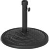 Outsunny Base per Ombrellone di 14kg per Pali da Ø32-38 mm, Metallo e Cemento, Ø46 cm, Nero