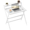 HOMCOM Scrivania Pieghevole con Ripiano per Monitor, 81.5x62x86.5 cm, Bianco | Aosom Italy