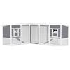 PawHut Pollaio a L in legno con 2 casette, 2 piani, recinto, rampa, 251 x 192 x 103 cm Grigio | Aosom Italy