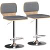 HOMCOM Set da 2 sgabelli da bar sgabelli regolabili in altezza schienale poggiapiedi girevoli 360° 41x47,5x81-102cm grigio | Aosom Italy