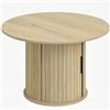 HOMCOM Tavolino da Caffè Rotondo Ø80 cm con Vano Portaoggetti, Tavolino Salotto Moderno con Base a Colonna Dogata, Legno Naturale | Aosom Italy