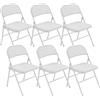 HOMCOM Set da 6 sedie pieghevoli da sala da pranzo portatili struttura in acciaio, 45x46x78 cm, bianco | Aosom Italy
