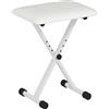 HOMCOM Sgabello per pianoforte pieghevole, regolabile in altezza, imbottito in PU, 39 x 29 x 37-47 cm, Bianco | Aosom Italy