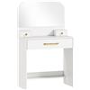 HOMCOM Toeletta con specchio, toeletta compatta con 3 cassetti, bianco | Aosom Italy