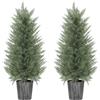 HOMCOM Set da 2 Alberi di Cipresso Artificiali grandi 90cm Pianta artificiale, plastica piante artificiali in vaso 15 x 15 x 90 cm Verde | Aosom Italy