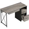 HOMCOM Scrivania gaming 120×50cm tavolo gaming industriale con vassoio tastiera, scomparto aperto e 2 cassetti, grigio | Aosom Italy
