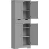 HOMCOM Mobile da bagno con cassetto, armadietto con ante, ripiano regolabile, 60 x 30 x 160 cm, grigio | Aosom Italy