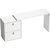 HOMCOM Scrivania Reversibile a L con 2 Cassetti Archivio Design Moderno per Spazi Ridotti Ufficio Bianco | Aosom Italy