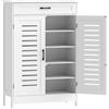 HOMCOM Mobile Scarpiera con Ante a Griglia Cassetto e Ripiani Regolabili per 20 Paia di Scarpe, 78x37x115,8 cm, Bianco | Aosom Italy