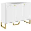 HOMCOM Buffet per soggiorno con ante e ripiano regolabile, 106,5 x 35 x 77,5 cm, bianco | Aosom Italy