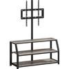 HOMCOM Mobile TV con staffa per TV fino a 183 cm, mobile TV con 2 ripiani aperti, 110x43x150cm, grigio | Aosom Italy