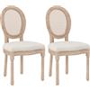 HOMCOM Set da 2 sedie da pranzo e cucina, design vintage, effetto intreccio viennese, 48x57x96 cm, Naturale e Crema | Aosom Italy