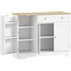 HOMCOM Madia da Cucina Credenza 3 Ripiani Ante Cassetto Ripiani Regolabili per Sala da Pranzo 105x40x83 cm Bianco | Aosom Italy