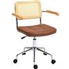 HOMCOM Sedia da ufficio poltrona girevole funzione inclinabile regolabile in altezza seduta girevole 60B x 55,5T x 82-90H cm marrone | Aosom Italy