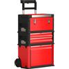 HOMCOM Set di cassette porta attrezzi a 3 livelli, con ruote, impilabili e incastrabili, acciaio, plastica | Aosom Italy
