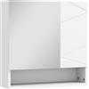 kleankin Armadio a parete con specchio per bagno mobiletto contenitore 2 ante, 55x17x55 cm, bianco | Aosom Italy