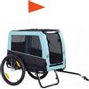 PawHut Rimorchio per bicicletta pieghevole con riflettori di sicurezza, guinzaglio, per cani di taglia media fino a 20 kg 143 x 70 x 90 cm Azzurro chiaro | Aosom Italy