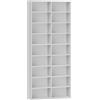 HOMCOM Scaffale per DVD, mobile porta CD, 14 ripiani regolabili, 18 scomparti, 175 cm, scaffale Blu-ray, pannello truciolare, bianco | Aosom Italy