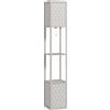 HOMCOM Lampada moderno da terra con 2 ripiani e interruttore a catena, 26x26x156 cm, Nero e Bianco | Aosom Italy