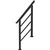 Outsunny Ringhiera per Scale 95 cm Corrimano per Scale con Kit di Installazione Angolo Regolabile per 1-3 Gradini Nero | Aosom Italy
