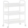 HOMCOM Carrello a 3 livelli con cestelli, carrello su ruote portaoggetti 45 x 26,5 x 63 cm bianco | Aosom Italy