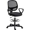 HOMCOM Sedia da ufficio ergonomica, poltrona da ufficio con poggiapiedi e braccioli, altezza regolabile, 59x58x103-123cm, nero | Aosom Italy