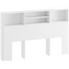 HOMCOM Testiera autoportante con ripiani, complemento letto 4 scomparti aperti, 160 x 20,2 x 108,2 cm, bianco | Aosom Italy