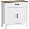 HOMCOM Credenza buffet, mobile cucina in stile country con ante scorrevoli e ripiano regolabile, Bianco | Aosom Italy