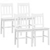 HOMCOM Set da 4 sedie da pranzo sedie da cucina sedie, legno massiccio, 41 cm x 46,5 cm x 85,5 cm, Bianco | Aosom Italy