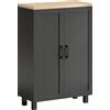 HOMCOM Credenza da Soggiorno Stretta a 2 Ante Armadio Cucina con Ripiano Regolabile per Ingresso 60x30x90 cm Nero | Aosom Italy
