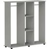 HOMCOM Armadio appendiabiti mobile contenitore 6 ruote 120 x 40 x 128 cm in legno grigio | Aosom Italy