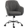 HOMCOM Sedia da ufficio, poltrona da ufficio ergonomica con altezza regolabile, seduta girevole, funzione dondolo, grigio | Aosom Italy