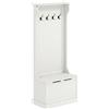 HOMCOM Attaccapanni Scarpiera con Panca Contenitore 4 Ganci Stile Moderno 71,5x39,5x170 cm Bianco | Aosom Italy