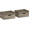 HOMCOM Set di 2 comodini da parete, comodini con cassetto e ripiano con bordi rialzati, 40x30x19,5cm, grigio | Aosom Italy