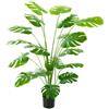 HOMCOM Pianta artificiale albero artificiale Monstera Deliciosa con vaso incluso altezza 150 cm interno verde | Aosom Italy