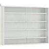 HOMCOM Vetrina da Parete in Legno con Ripiani Regolabili e 2 Ante Scorrevoli in Vetro 80x9,5x60 cm Bianco | Aosom Italy