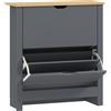 HOMCOM Mobile porta scarpe 12 paia, armadio porta scarpe stretto con 2 cassetti ribaltabili e ripiani regolabili, grigio scuro | Aosom Italy