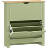 HOMCOM Scarpiera 12 paia, mobile porta scarpe stretto con 2 cassetti ribaltabili e ripiani regolabili, verde | Aosom Italy