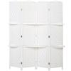 HOMCOM Paravento divisorio 4 pannelli 160 x170 cm con 2 ripiani, pieghevole, in legno | Aosom Italy