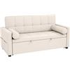HOMCOM Divano letto 2 posti 3 in 1 divano-letto con letto estraibile doppio schienale regolabile 2 cuscini 80,5x137,5x84cm beige | Aosom Italy