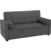 HOMCOM Divano letto 2 posti 3 in 1 divano-letto con letto estraibile doppio schienale regolabile 2 cuscini 80,5x137,5x84cm grigio | Aosom Italy
