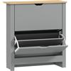 HOMCOM Scarpiera 12 paia, armadio porta scarpe stretto con 2 cassetti ribaltabili e ripiani regolabili, grigio chiaro | Aosom Italy