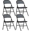 HOMCOM Set da 4 sedie pieghevoli per sala da pranzo sedie pieghevoli portatili struttura in acciaio 45 x 46 x 78 cm grigio | Aosom Italy