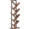 HOMCOM Libreria ad albero a 9 livelli, Mobile contenitore stile industriale con telaio in acciaio, 50x24x136cm, Marrone Rustico | Aosom Italy