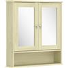 kleankin Armadietto da parete per bagno con specchio, 56 x 13 x 58 cm, mobile bagno con ante a specchio doppie Legno Naturale | Aosom Italy