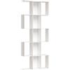 HOMCOM Libreria a Forma di S a 5 Livelli per Soggiorno Camera Studio Ufficio 80x24x200 cm Bianco | Aosom Italy
