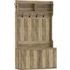 HOMCOM Scarpiera Appendiabiti 4 in 1 Appendiabiti Moderno con Ripiano Aperto per Corridoio Ingresso Camera da Letto 100x38x172 cm Rovere | Aosom Italy