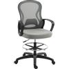 Vinsetto Sedia da ufficio ergonomica, poltrona da ufficio con poggiapiedi e braccioli, in rete, 59 x 65 x 123 cm, Grigio | Aosom Italy
